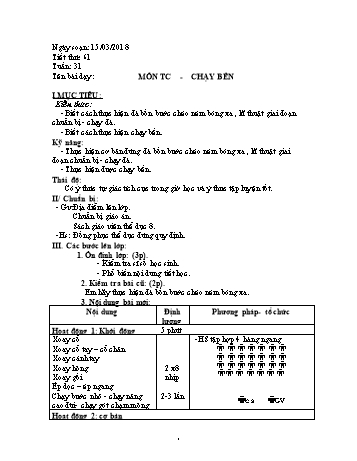Giáo án Thể dục Lớp 8 - Tuần 31 - Năm học 2017-2018 - Trường THCS Ngô Quang Nhã
