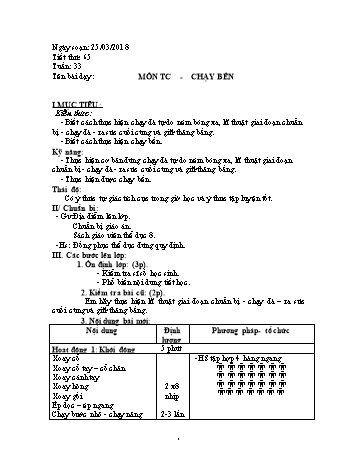 Giáo án Thể dục Lớp 8 - Tuần 33 - Năm học 2017-2018 - Trường THCS Ngô Quang Nhã