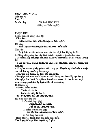 Giáo án Thể dục Lớp 8 - Tuần 35 - Năm học 2018-2019 - Trường THCS Ngô Quang Nhã