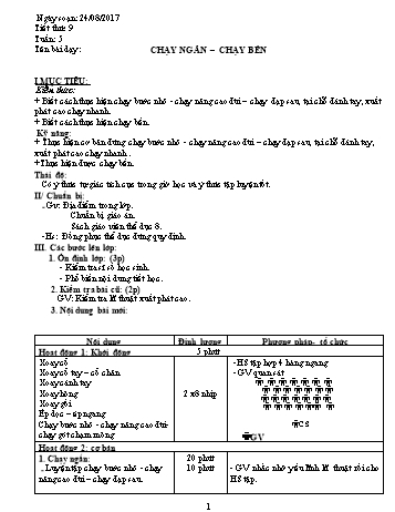 Giáo án Thể dục Lớp 8 - Tuần 5 - Năm học 2017-2018 - Trường THCS Ngô Quang Nhã
