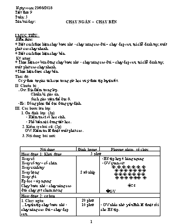 Giáo án Thể dục Lớp 8 - Tuần 5 - Năm học 2018-2019 - Trường THCS Ngô Quang Nhã