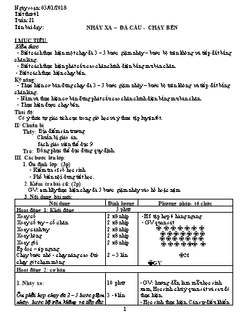 Giáo án Thể dục Lớp 9 - Tuần 21 - Năm học 2017-2018 - Trường THCS Ngô Quang Nhã