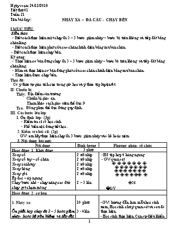 Giáo án Thể dục Lớp 9 - Tuần 21 - Năm học 2018-2019 - Trường THCS Ngô Quang Nhã