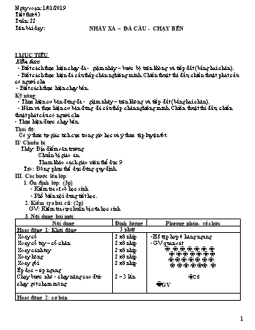 Giáo án Thể dục Lớp 9 - Tuần 22 - Năm học 2018-2019 - Trường THCS Ngô Quang Nhã