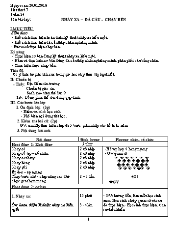 Giáo án Thể dục Lớp 9 - Tuần 24 - Năm học 2017-2018 - Trường THCS Ngô Quang Nhã