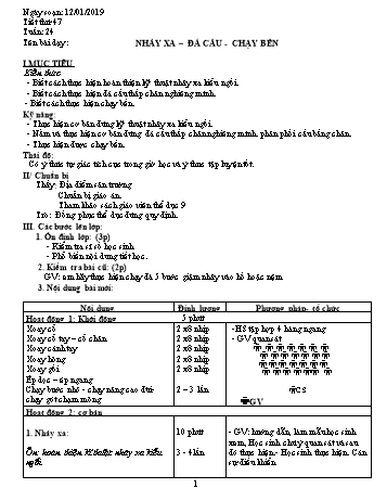 Giáo án Thể dục Lớp 9 - Tuần 24 - Năm học 2018-2019 - Trường THCS Ngô Quang Nhã