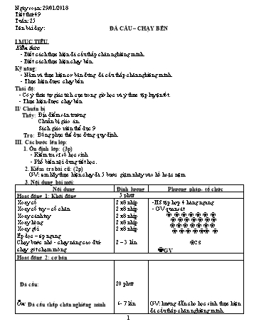 Giáo án Thể dục Lớp 9 - Tuần 25 - Năm học 2017-2018 - Trường THCS Ngô Quang Nhã