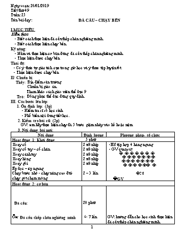 Giáo án Thể dục Lớp 9 - Tuần 25 - Năm học 2018-2019 - Trường THCS Ngô Quang Nhã