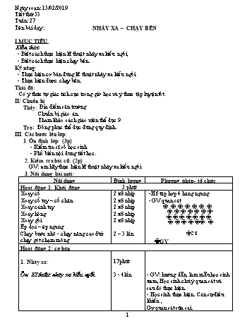 Giáo án Thể dục Lớp 9 - Tuần 27 - Năm học 2018-2019 - Trường THCS Ngô Quang Nhã
