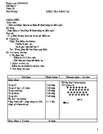 Giáo án Thể dục Lớp 9 - Tuần 28 - Năm học 2017-2018 - Trường THCS Ngô Quang Nhã
