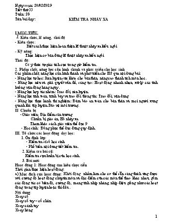 Giáo án Thể dục Lớp 9 - Tuần 28 - Năm học 2018-2019 - Trường THCS Ngô Quang Nhã