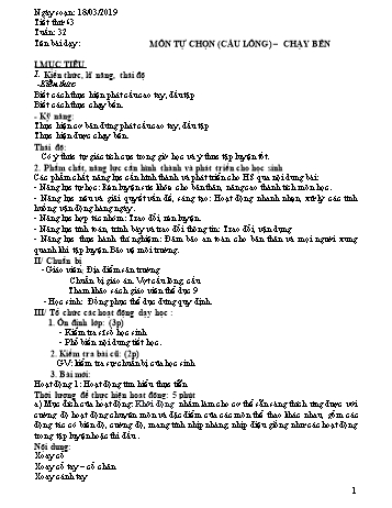 Giáo án Thể dục Lớp 9 - Tuần 32 - Năm học 2018-2019 - Trường THCS Ngô Quang Nhã