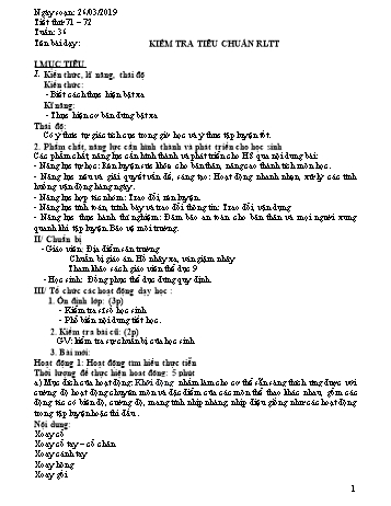 Giáo án Thể dục Lớp 9 - Tuần 36 - Năm học 2018-2019 - Trường THCS Ngô Quang Nhã