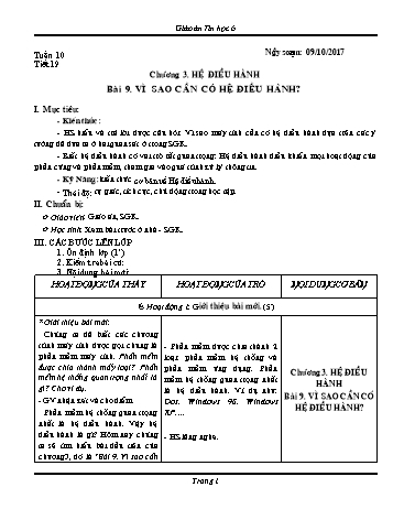 Giáo án Tin học Lớp 6 - Tuần 10 - Năm học 2017-2018 - Trường THCS Ngô Quang Nhã