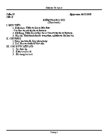 Giáo án Tin học Lớp 6 - Tuần 18 - Năm học 2018-2019 - Trường THCS Ngô Quang Nhã