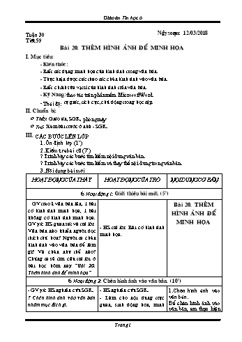 Giáo án Tin học Lớp 6 - Tuần 30 - Năm học 2017-2018 - Trường THCS Ngô Quang Nhã
