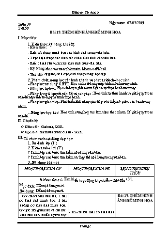 Giáo án Tin học Lớp 6 - Tuần 30 - Năm học 2018-2019 - Trường THCS Ngô Quang Nhã