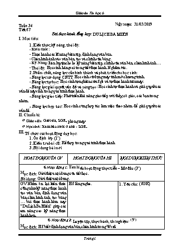 Giáo án Tin học Lớp 6 - Tuần 34 - Năm học 2018-2019 - Trường THCS Ngô Quang Nhã