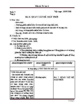 Giáo án Tin học Lớp 6 - Tuần 7 - Năm học 2018-2019 - Trường THCS Ngô Quang Nhã