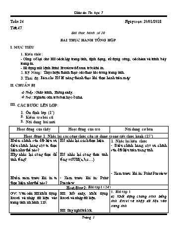Giáo án Tin học Lớp 7 - Tuần 24 - Năm học 2017-2018 - Trường THCS Ngô Quang Nhã