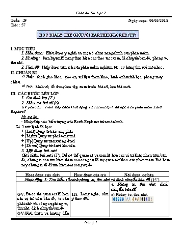 Giáo án Tin học Lớp 7 - Tuần 29 - Năm học 2017-2018 - Trường THCS Ngô Quang Nhã