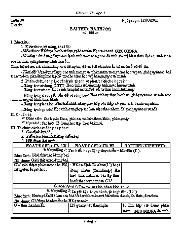Giáo án Tin học Lớp 7 - Tuần 30 - Năm học 2018-2019 - Trường THCS Ngô Quang Nhã
