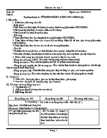 Giáo án Tin học Lớp 7 - Tuần 33 - Năm học 2018-2019 - Trường THCS Ngô Quang Nhã