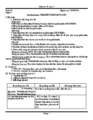 Giáo án Tin học Lớp 7 - Tuần 34 - Năm học 2018-2019 - Trường THCS Ngô Quang Nhã