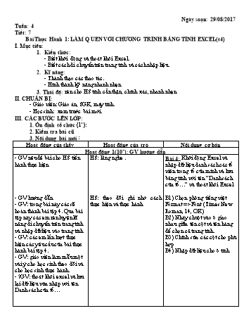 Giáo án Tin học Lớp 7 - Tuần 4 - Năm học 2017-2018 - Trường THCS Ngô Quang Nhã