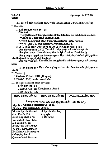 Giáo án Tin học Lớp 8 - Tuần 28 - Năm học 2018-2019 - Trường THCS Ngô Quang Nhã