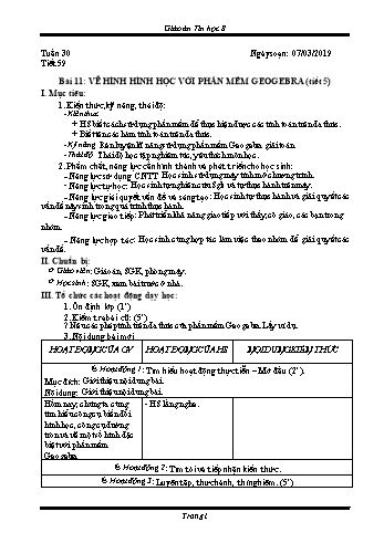 Giáo án Tin học Lớp 8 - Tuần 30 - Năm học 2018-2019 - Trường THCS Ngô Quang Nhã