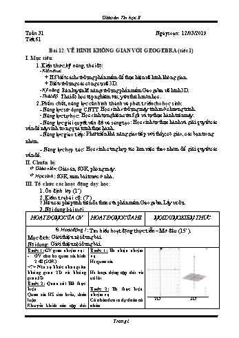 Giáo án Tin học Lớp 8 - Tuần 31 - Năm học 2018-2019 - Trường THCS Ngô Quang Nhã
