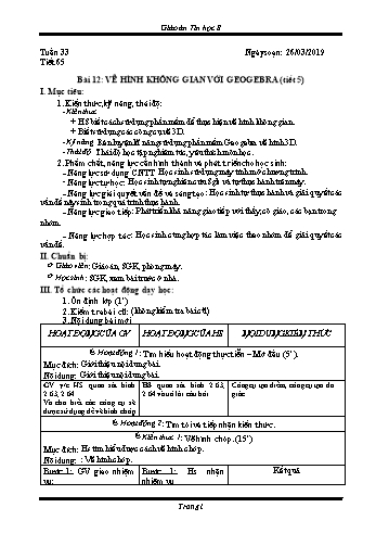 Giáo án Tin học Lớp 8 - Tuần 33 - Năm học 2018-2019 - Trường THCS Ngô Quang Nhã
