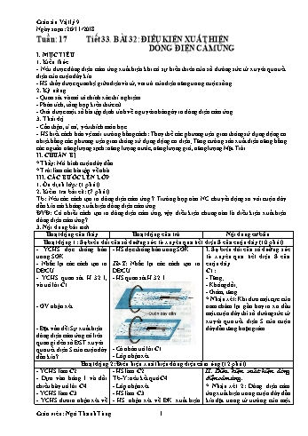 Giáo án Vật lí Lớp 9 - Tuần 17 - Năm học 2018-2019 - Ngô Thanh Tùng