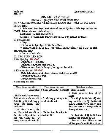 Giáo án Công nghệ Lớp 8 - Tuần 1 - Năm học 2017-2018 - Trường THCS Ngô Quang Nhã