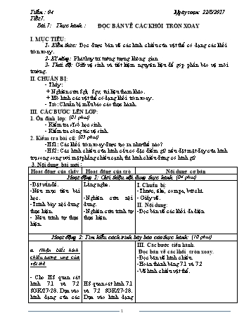 Giáo án Công nghệ Lớp 8 - Tuần 4 - Năm học 2017-2018 - Trường THCS Ngô Quang Nhã