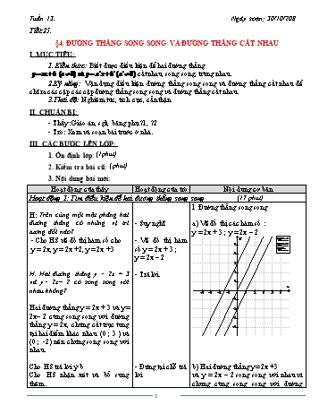 Giáo án Đại số Khối 9 - Tuần 13 - Năm học 2018-2019 - Trường THCS Ngô Quang Nhã