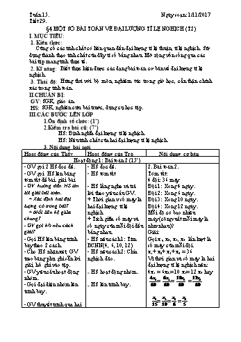 Giáo án Đại số Lớp 7 - Tuần 15 - Năm học 2017-2018 - Trường THCS Ngô Quang Nhã