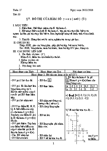 Giáo án Đại số Lớp 7 - Tuần 17 - Năm học 2018-2019 - Trường THCS Ngô Quang Nhã