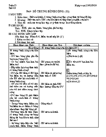 Giáo án Đại số Lớp 7 - Tuần 23 - Năm học 2017-2018 - Trường THCS Ngô Quang Nhã