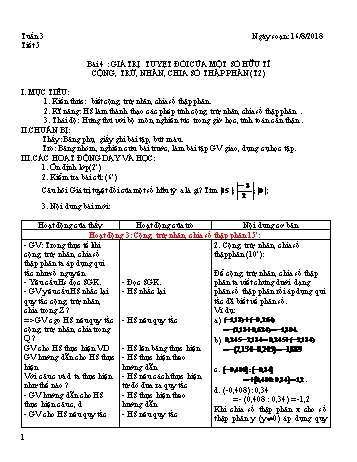 Giáo án Đại số Lớp 7 - Tuần 3 - Năm học 2018-2019 - Trường THCS Ngô Quang Nhã