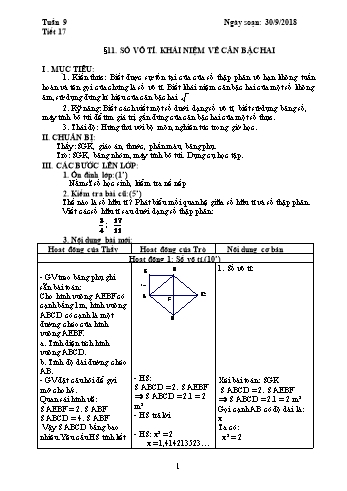 Giáo án Đại số Lớp 7 - Tuần 9 - Năm học 2018-2019 - Trường THCS Ngô Quang Nhã
