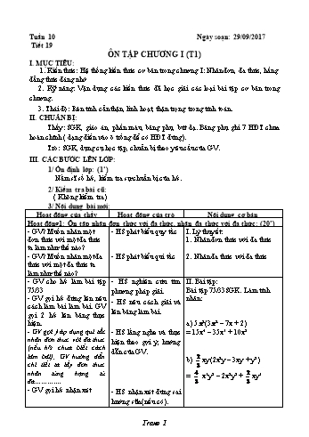 Giáo án Đại số Lớp 8 - Tuần 10 - Năm học 2017-2018 - Trường THCS Ngô Quang Nhã