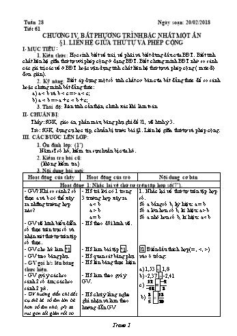 Giáo án Đại số Lớp 8 - Tuần 28 - Năm học 2017-2018 - Trường THCS Ngô Quang Nhã