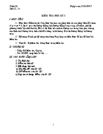 Giáo án Đại số Lớp 9 - Tuần 18 - Năm học 2017-2018 - Trường THCS Ngô Quang Nhã
