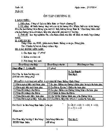 Giáo án Hình học Khối 9 - Tuần 18 - Năm học 2017-2018 - Trường THCS Ngô Quang Nhã