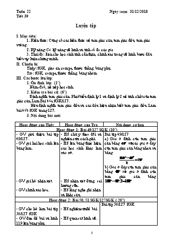 Giáo án Hình học Lớp 7 - Tuần 22 - Năm học 2018-2019 - Trường THCS Ngô Quang Nhã