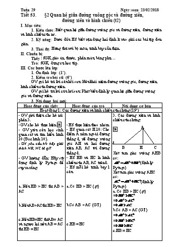 Giáo án Hình học Lớp 7 - Tuần 29 - Năm học 2017-2018 - Trường THCS Ngô Quang Nhã
