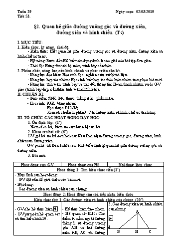 Giáo án Hình học Lớp 7 - Tuần 29 - Năm học 2018-2019 - Trường THCS Ngô Quang Nhã