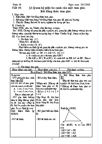 Giáo án Hình học Lớp 7 - Tuần 30 - Năm học 2017-2018 - Trường THCS Ngô Quang Nhã